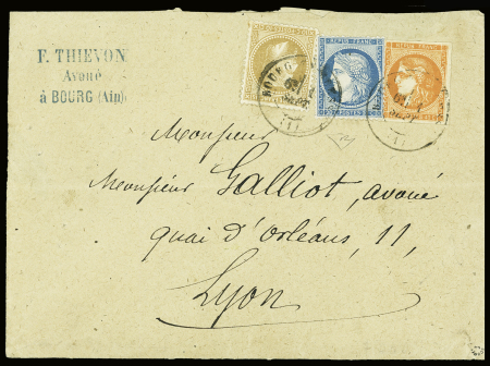 N°48 40c orange +28A +37 obl. càd T17 Bourg-enBresse