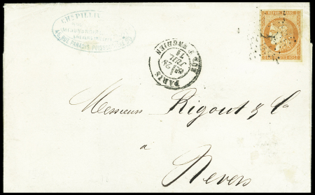 Etoile 4 sur N°48 40c orange sur lettre de Paris R.