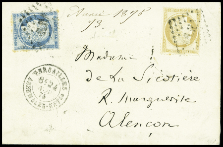 Losange ASNA sur N°55 +60C sur enveloppe avec sceau