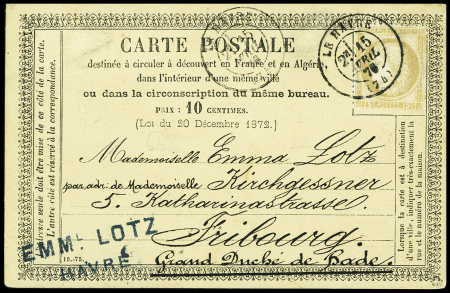 N°55 15c bistre obl. càd Le Havre (74), Seine-inférieure,