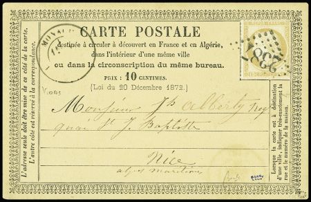 GC 2387 sur France N°55 15c bistre et càd Monaco sur