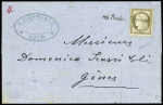 Griffe Coi Postali Francesi sur N°56 sur lettre de