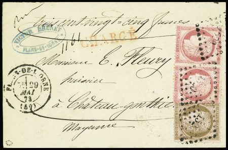 N°57 en paire +n°58 obl. PC du GC 1520 sur enveloppe