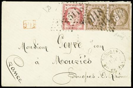 YOKOHAMA N°57 +58 en paire obl. GC 5118 sur lettre