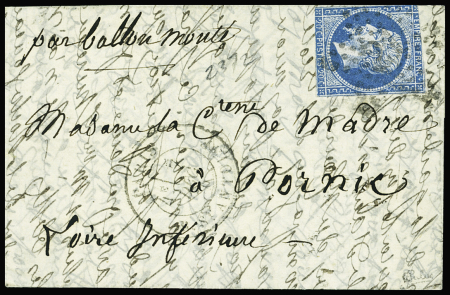 Exceptionnel affranchissement avec n°14A 20c Empire