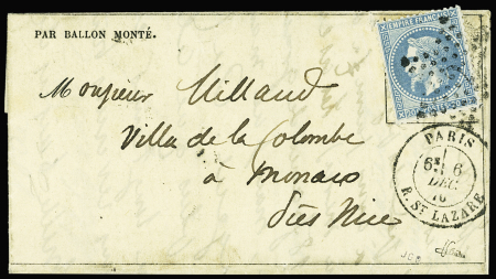 MONACO N°29B obl. étoile 2 sur partie correspondance