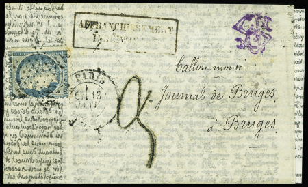 Correspondance HAVAS en français insuffisamment affranchie