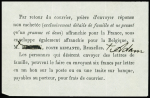 Lettre avec texte daté de Paris le 8 octobre 1870 transmise