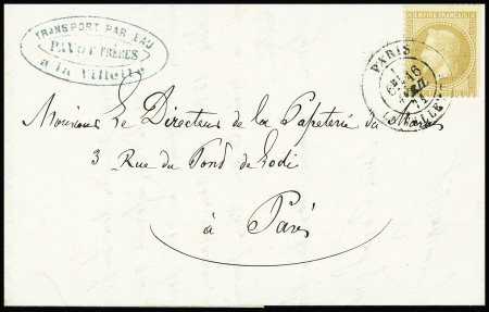 Càd Paris La Villette 16 avril 71 sur n°28B sur lettre