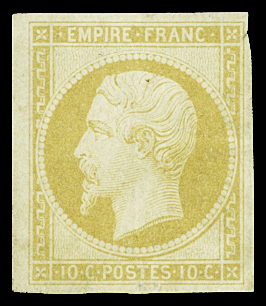 N°13Aa 10c bistre citron , neuf  GNO, entaille 1/2