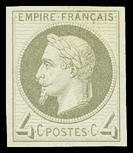 N°27Be 4c gris, impression fine de Rothschild, neuf