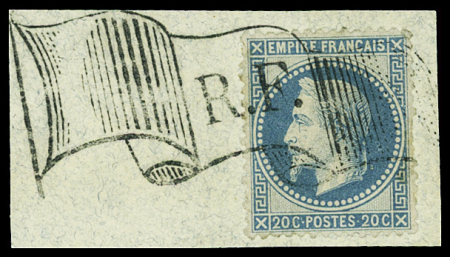N°29B 20c bleu, cachet de l'exposition universel de