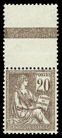 N°113 20c brun lilas, avec bdf, neuf **, TB