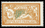 N°145 2fr orange, variété recto verso partiel, neuf