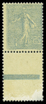 N°132 25c bleu, variété recto verso,
