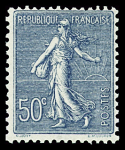 N°161 50c bleu, variété recto verso, neuf **, TB. et