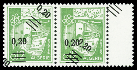 N°494 20c vert, variété double surcharge, neuf ** en