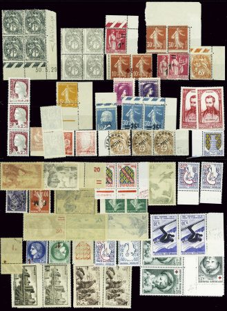 Lot de variétés de France, sur 3 plaquettes, avec nuances,,