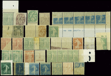 Lot de variétés de France, sur 1 plaquette, 37 timbres,