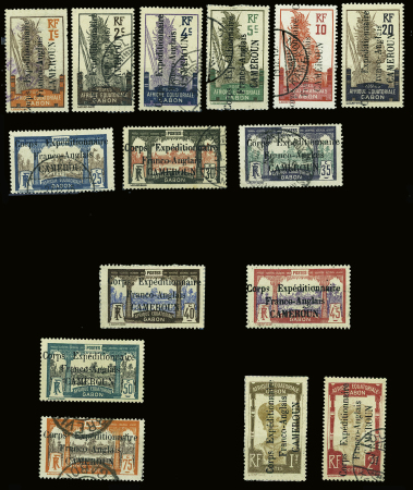 N°38 à 52 Les 15 valeurs oblitérées (n°43, 47, 48,