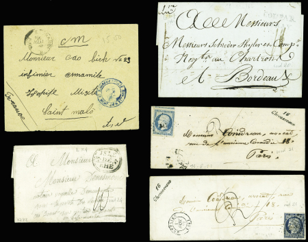 1781-1918, Lot de 10 lettres de France divers, lettre