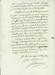 MP rouge "P 57 P Douay" (1800 - 27x9,5mm) + griffe rouge "Chargé" sur lettre pour le ministère de la justice Abrial à Paris. TB