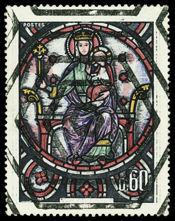 N°1419 60c Rosace de Notre Dame de Paris, variété annulation