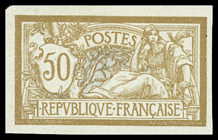 N°120a 50c brun et gris, non dentelé, neuf *, TB.