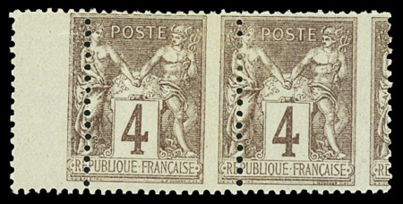 N°88 4c lilas brun, variété piquage à cheval, neuf