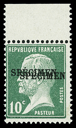 N°170-C1 1 10c vert, variété double surcharge spécimen,
