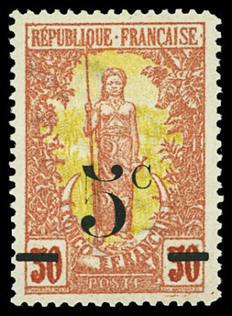 N°46 5c. s. 30c brique, neuf restant de gomme, TB.