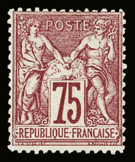 N°71 75c  carmin (I), neuf * (regommé), TB (cote nsg)