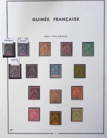 N°1 à 13, Série complète sur page MOC, neufs *, TB