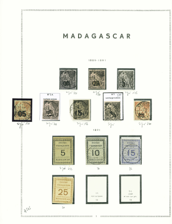 Collection de Madagascar du n°1 à 11, + 14 à 22, neufs