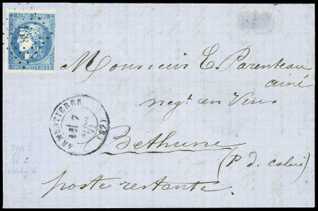 PC du GC 168 d'Armentières 7.4.1871 sur lettre pour