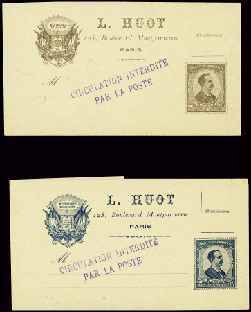 2 bandes à en-tête L.Huot avec effigie du Présiden