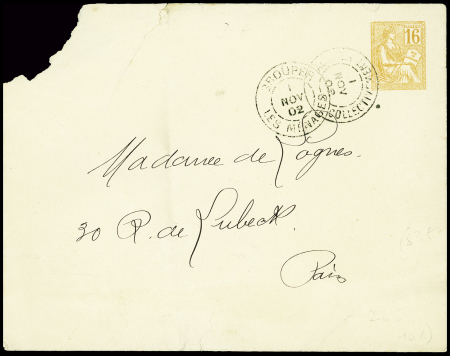 Env. pseudo-entier orange Mouchon « 16 HALLES » OB