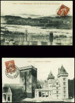 4 pseudo-entiers cartes postales 5c semeuse rouge 