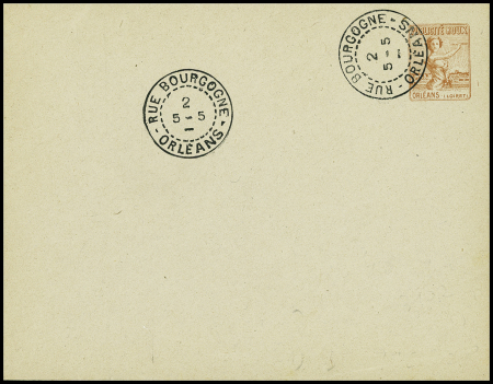 Env. pseudo entier postal avec figurine orange « P