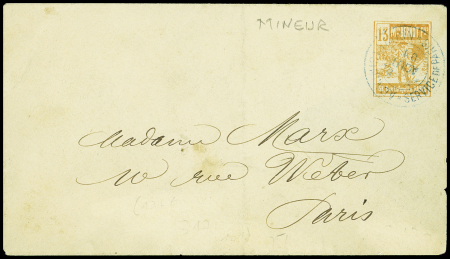 Env. pseudo entier avec figurine orange représenta