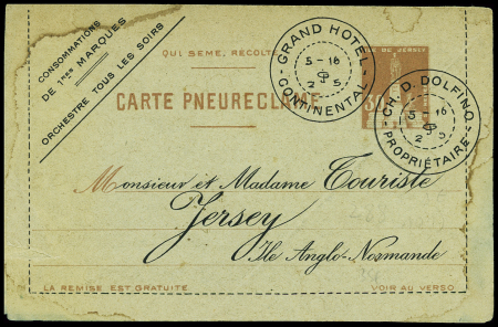 Pseudo-entier carte lettre 30c brun rouge « ILE DE