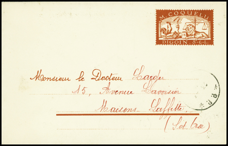 Env. pseudo entier postal avec figurine bistre « C