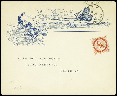 Env. pseudo entier postal « A. WELCKER PARIS » ave