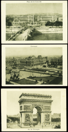 3 cartes postales neuves avec vues de Paris (Place