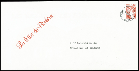 Env. pseudo-entier postal 1F40 Sabine rouge avec s