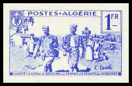 N°159 Essai en bleu outremer, sans la surcharge, non