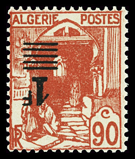 N°158Aa variété surcharge renversée, neuf **, TB