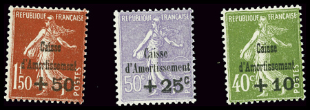 N°275/277 Caisse d'amortissement 5ème série, neuf **,