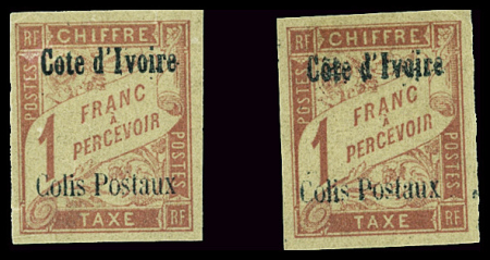 COLIS-POSTAUX N°4 et 4b 1f rose sur paille (B) dont