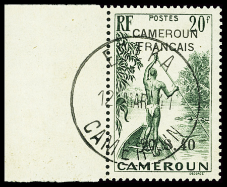 N°232 20f vert, bdf, belle oblitération centrale Eseka